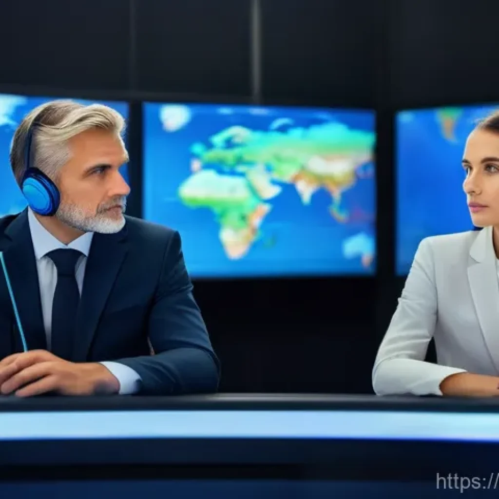 통역사 업계의 급여 비교 - **A highly focused male and female simultaneous interpretation team in a state-of-the-art conference...