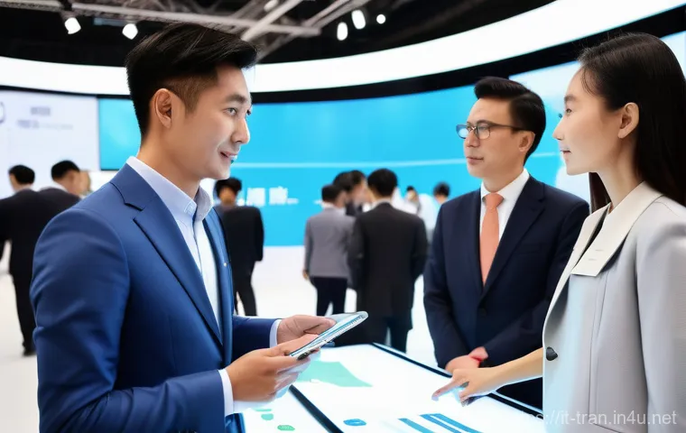 통역사에게 유리한 이중언어 조합 - **Prompt:** A professional business negotiation taking place in a brightly lit, modern conference ro...