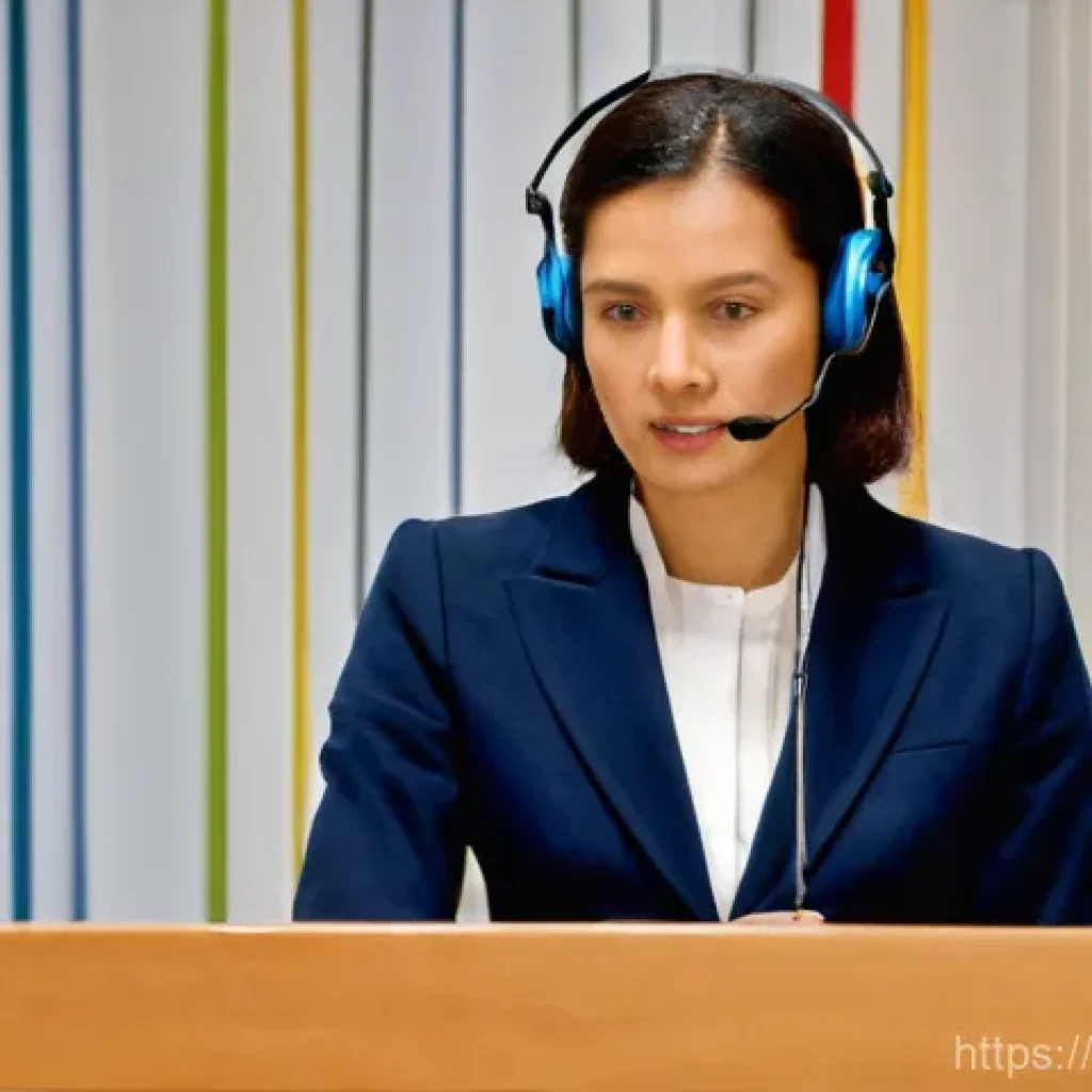통역사로서 얻을 수 있는 장점 - **Prompt:** A highly focused female interpreter, elegantly dressed in a tailored blazer and blouse, ...