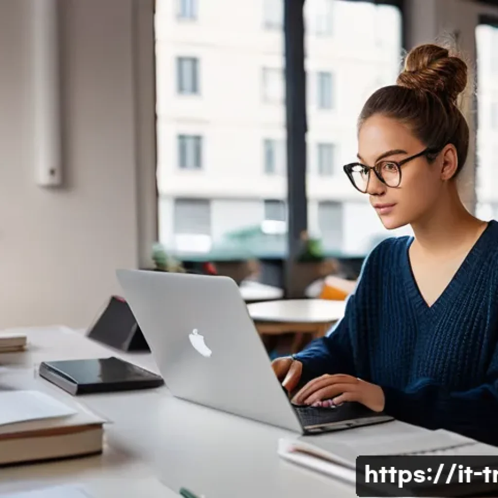 통역사 준비생이 피해야 할 행동 - **Prompt:** "A young woman, approximately 22 years old, sitting at a desk in a brightly lit, modern ...