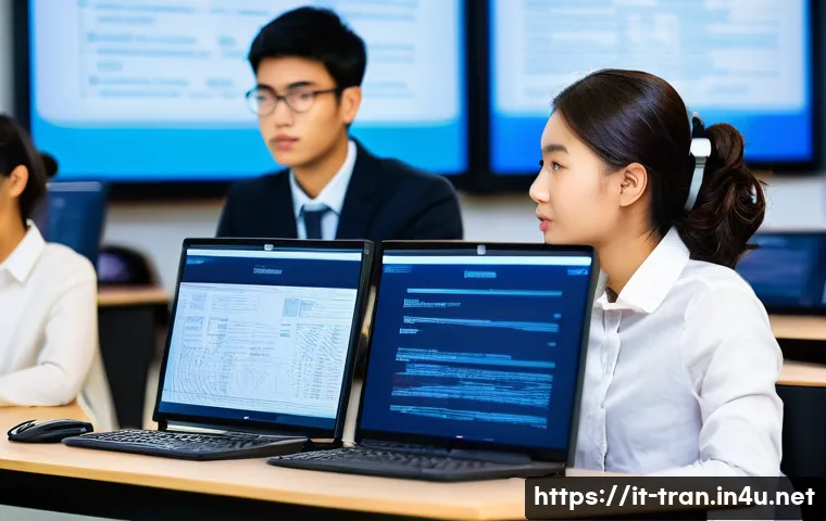 통역사로서 유리한 전공 선택 - **Prompt 1: The Modern Language Laboratory and Specialized Learning**
"A diverse group of univer...